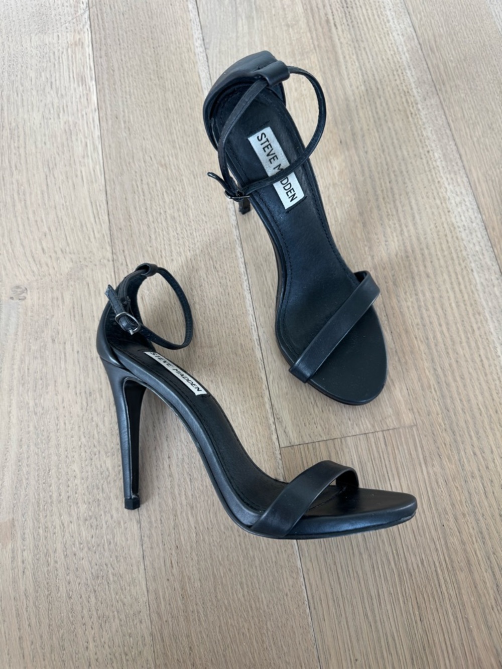 Steve Madden Black Strappy Stiletto Heels